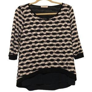 Lovemarks Navy Layered 3/4 Sleeve Sweater